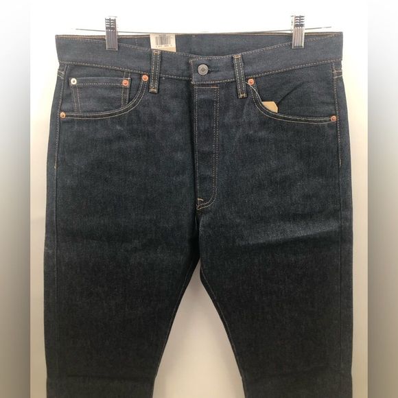 NWT LEVI’S men’s 501 original Levi Strauss & Co jeans darker blue - Picture 3 of 5